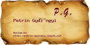 Petrin Gyöngyi névjegykártya