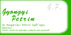 gyongyi petrin business card